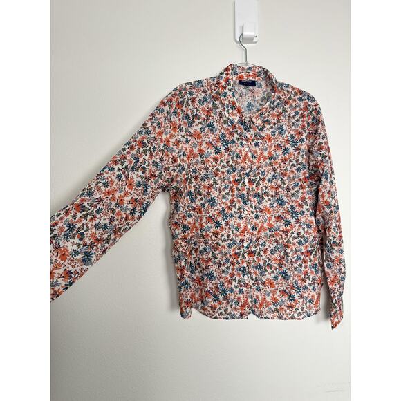 Saint James Fanny Floral Shirt Womens M/L Floral Button Front Cotton Blouse - Picture 4 of 12